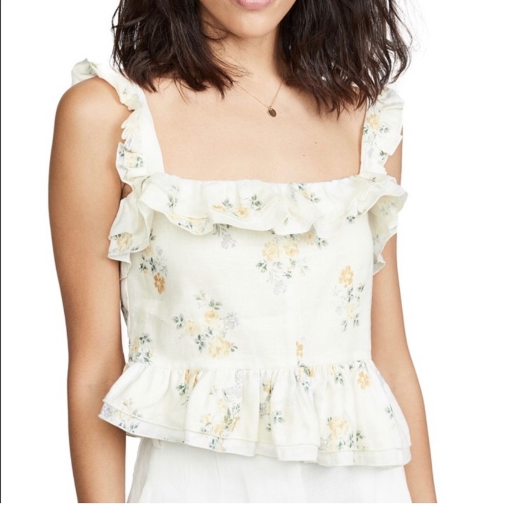 Wayf Dunkirk Ruffle Peplum Top